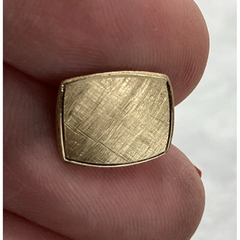 Vtg Gold Tone Tie Tack Chain Bar Square Brushed Classic Old Money‎ Estate Luxury